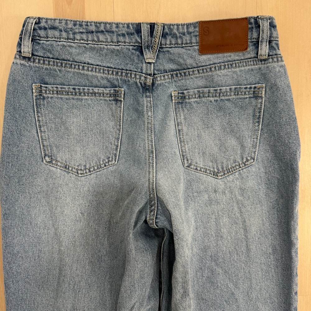 Sterling & Stitch Buckle Ultra High Rise Wide Leg Jean Light Wash Women's 28 - Picture 11 of 16